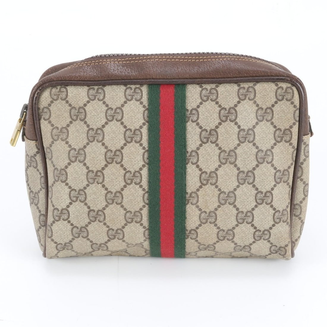 Gucci GG Supreme Sherry Line Leather Second Bag Clutch Handbag Pouch for Men: --- Catalog ---Category: SizeSize (HxWxD): 16cm x 21cm x 6cm / 6.29'' x 8.26'' x 2.36''Category: DesignType: HandbagColor: BrownGender: MenMaterial: Leather , Coated canvas Category: GeneralLine: Sher