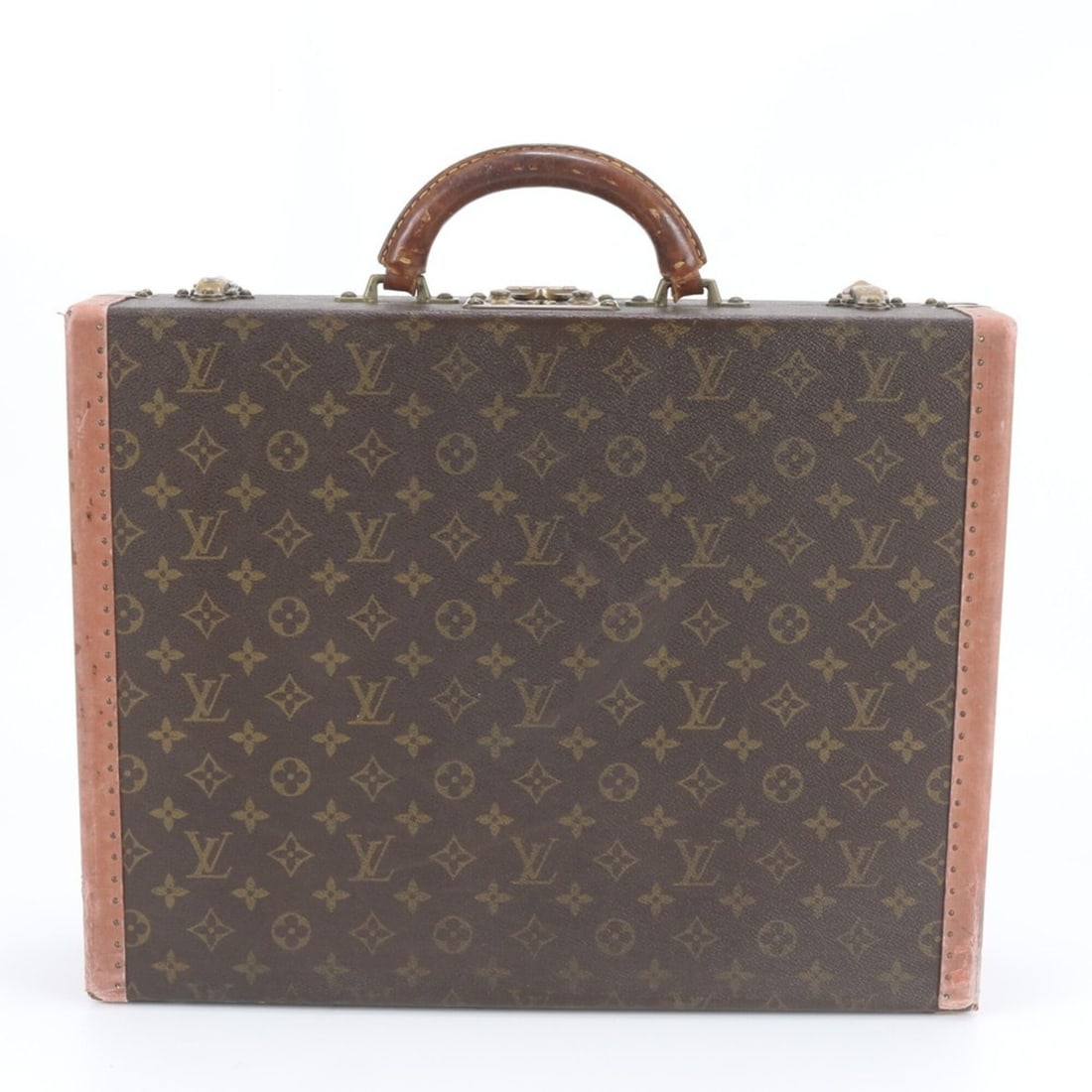 Louis Vuitton Monogram President Crasol M53012 Leather Trunk Hard Case Travel Bag for Men: --- Catalog ---Category: SizeSize (HxWxD): 35cm x 44cm x 11cm / 13.77'' x 17.32'' x 4.33''Handle Length: 25cm / 9.84''Category: DesignType: Attaché caseColor: BrownGender: MenMaterial: Leather , Coat