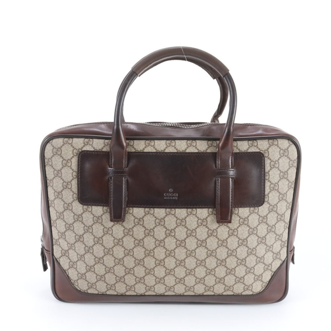 Gucci GG Canvas 101666 Leather Handbag Briefcase Tote Bag - Brown Men's: --- Catalog ---Category: SizeSize (HxWxD): 27cm x 38cm x 8cm / 10.62'' x 14.96'' x 3.14''Handle Length: 40cm / 15.74''Category: DesignType: Briefcase, Handbag, Tote bagColor: BrownGender: MenMaterial: