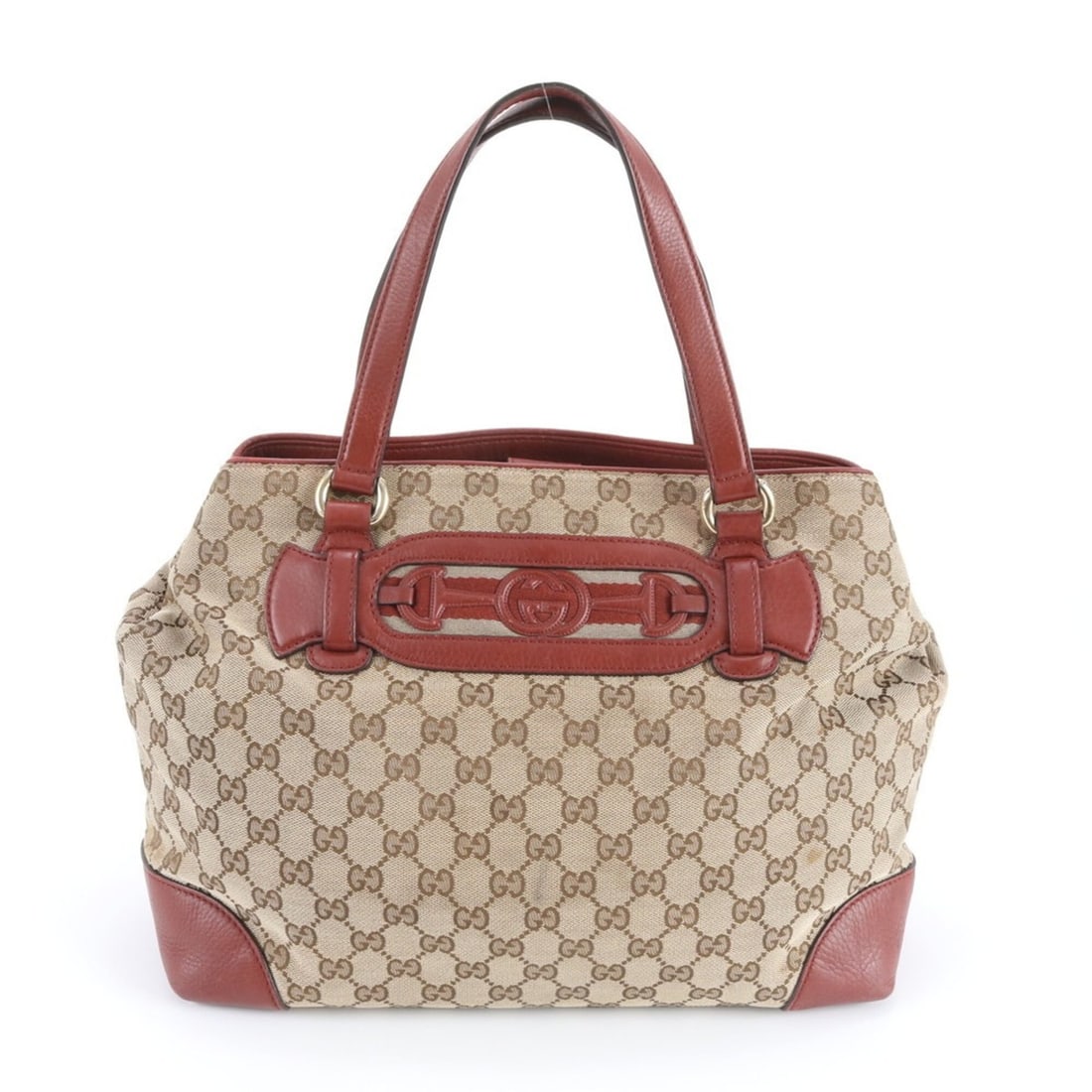 Gucci GG Canvas 296850 Leather Tote Bag, Handbag, Shoulder Brand, Women's: --- Catalog ---Category: SizeSize (HxWxD): 25cm x 33cm x 14cm / 9.84'' x 12.99'' x 5.51''Handle Length: 44cm / 17.32''Category: DesignType: Handbag, Tote bagColor: Beige, Red colorGender: WomenMateria