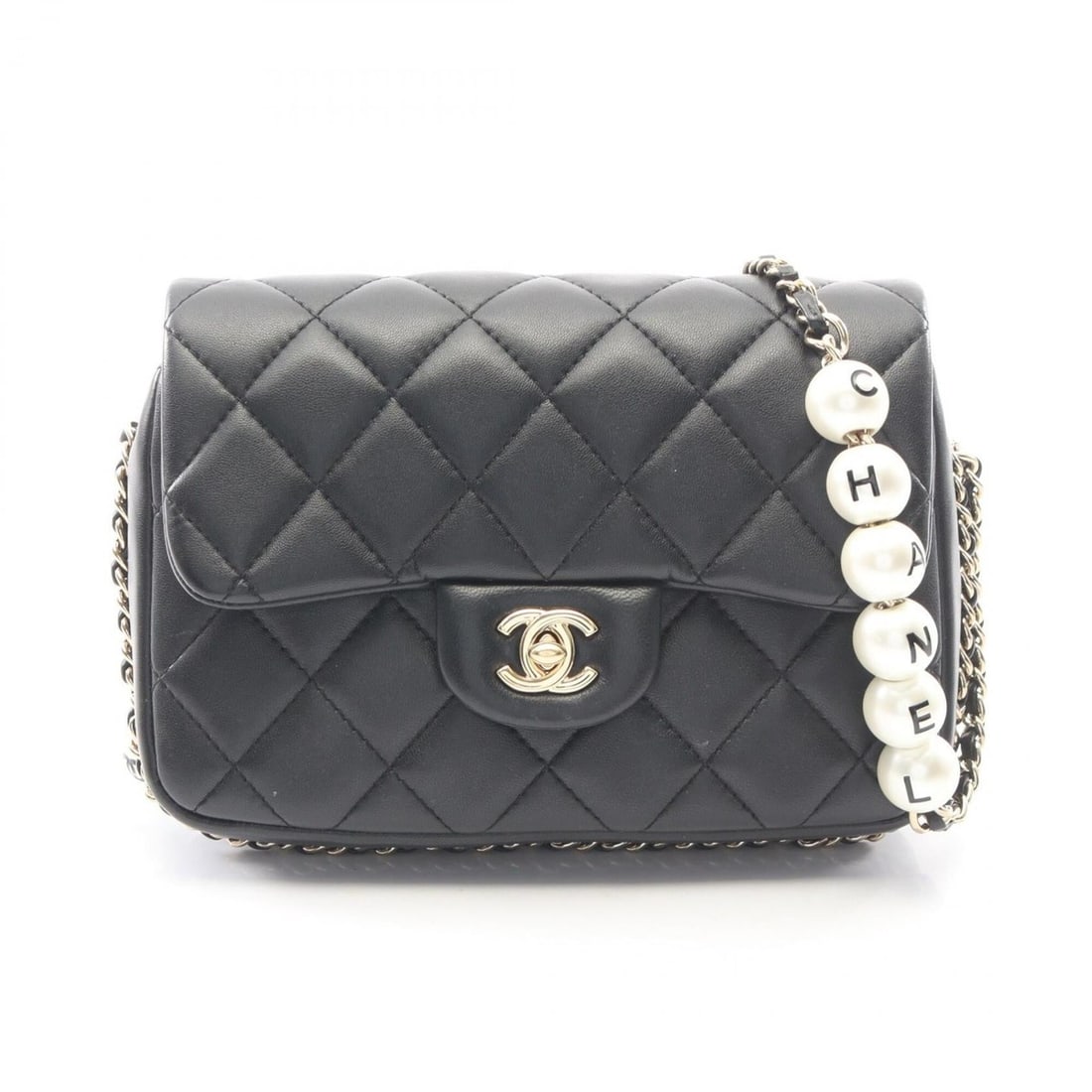 Chanel Matelassé Small Flap Shoulder Bag/Handbag, Lambskin Leather, Women's, Black (AS1436): --- Catalog ---Category: SizeSize (HxWxD): 14cm x 20cm x 5cm / 5.51'' x 7.87'' x 1.96''Category: DesignType: Handbag, Shoulder bagColor: BlackGender: WomenMaterial: Leather Hardware Color: GoldLeather