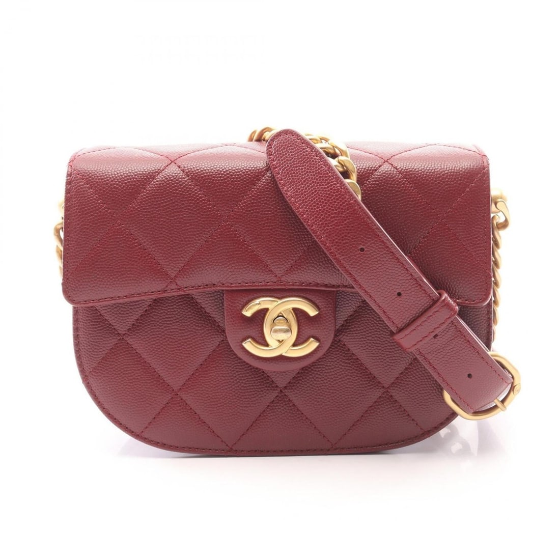 Chanel Matelassé Shoulder Bag/Handbag, Caviar Leather (Grained Calfskin), Women's, Bordeaux: --- Catalog ---Category: SizeSize (HxWxD): 14cm x 18.5cm / 5.51'' x 7.28''Category: DesignType: Handbag, Shoulder bagColor: BordeauxGender: WomenMaterial: Grained Calfskin Hardware Color: GoldCategory