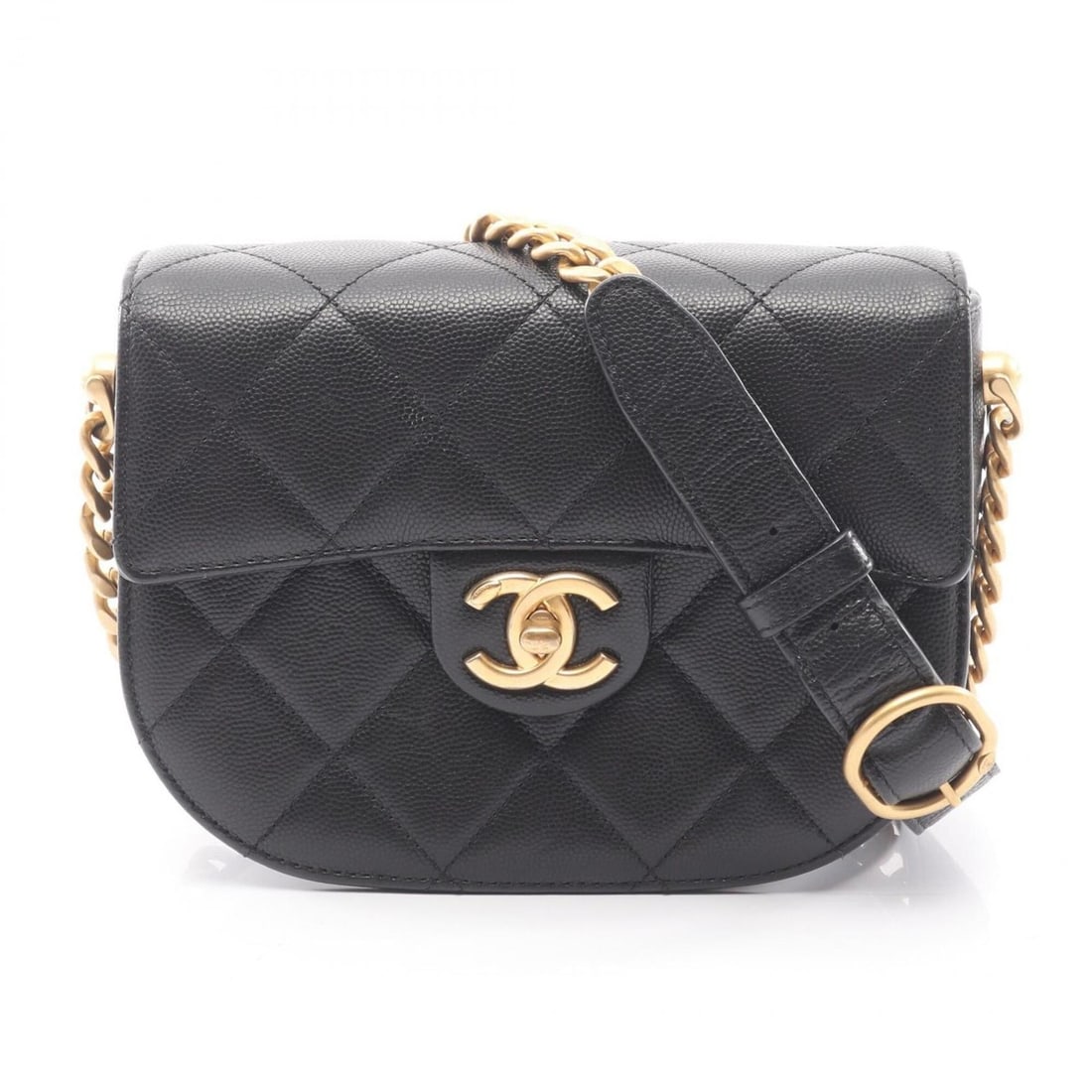 Chanel Matelassé Shoulder Bag/Handbag, Caviar Leather (Grained Calfskin), Women's, Black, AS2484 (1 of 20)