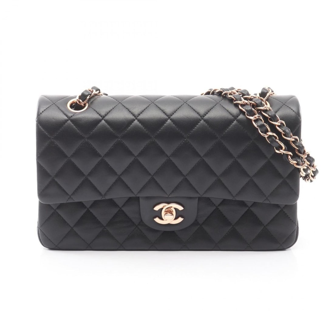 Chanel Matelassé Double Flap Shoulder Bag/Handbag with Pink Gold Hardware, Lambskin Leather,: --- Catalog ---Category: SizeSize (HxWxD): 16cm x 25cm x 6.5cm / 6.29'' x 9.84'' x 2.55''Category: DesignType: Handbag, Shoulder bagColor: BlackGender: WomenMaterial: Leather Leather/Fur Type: Lambski