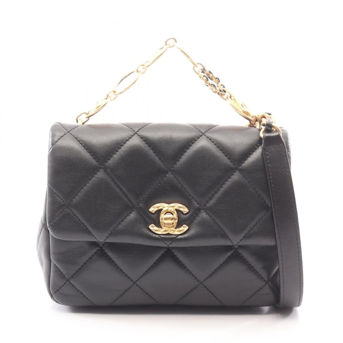 Chanel Matelassé 2-Way Shoulder Bag/Handbag, Lambskin Leather, Women's, Black (AS4274): --- Catalog ---Category: SizeSize (HxWxD): 14cm x 18cm x 6cm / 5.51'' x 7.08'' x 2.36''Category: DesignType: Handbag, Shoulder bagColor: BlackGender: WomenMaterial: Leather Hardware Color: GoldLeather