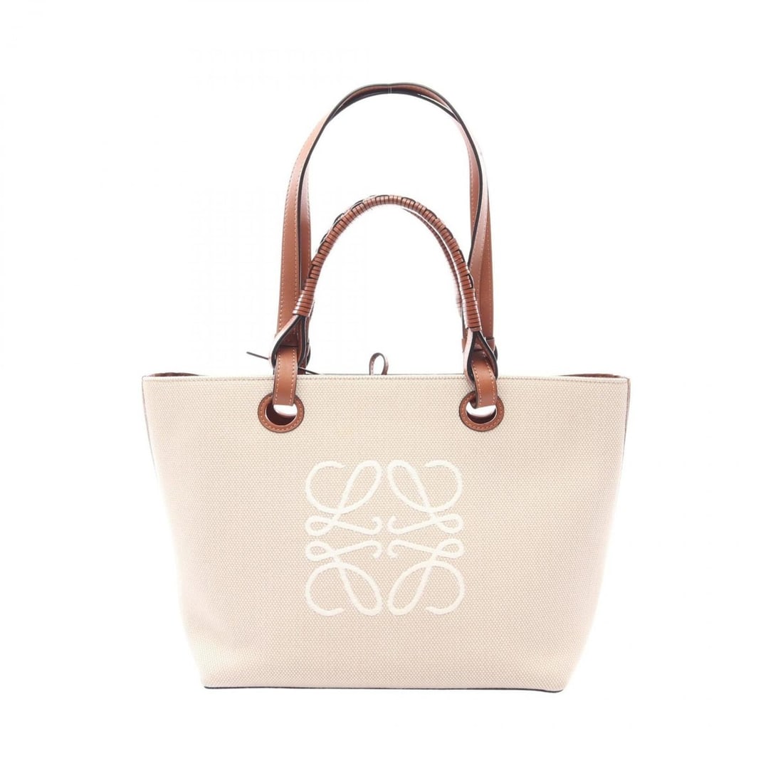 LOEWE Anagram 2-Way Tote Bag/Handbag, Canvas and Leather, Women's, Beige/Brown, A717S72X06 (1 of 17)