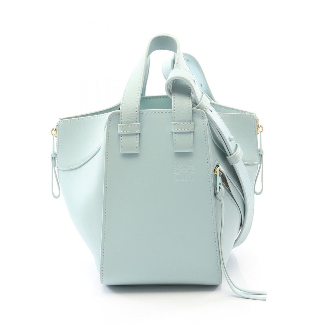 Loewe Hammock Bag, Compact 2-Way Handbag, Leather, Women's, Blue: --- Catalog ---Category: SizeSize (HxWxD): 20cm x 14cm x 18cm / 7.87'' x 5.51'' x 7.08''Strap Length: 78cm - 86cm / 30.7'' - 33.85''Handle Length: 27cm / 10.62''Category: DesignType: HandbagColor: Blu
