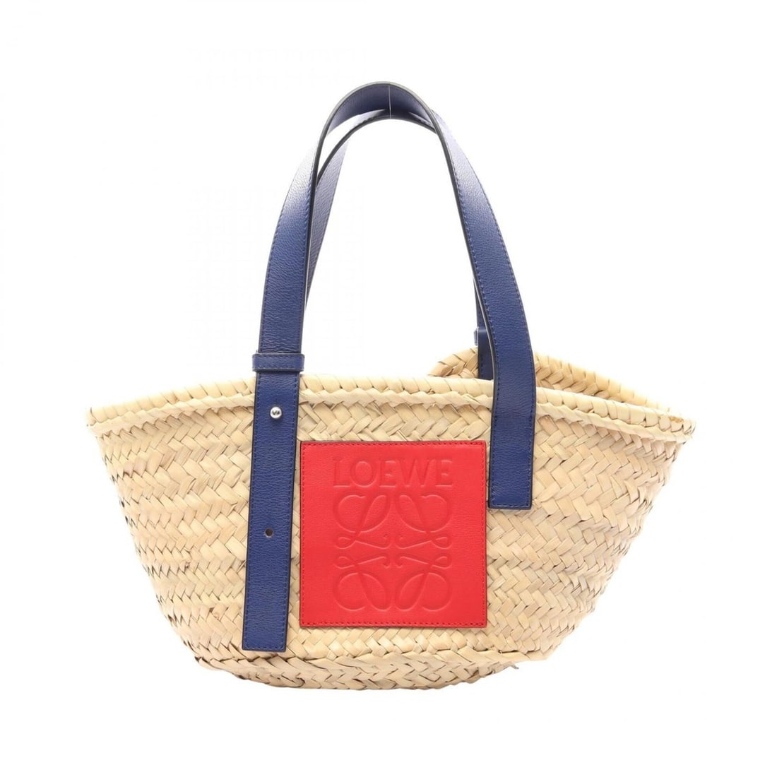 Loewe Basket Bag Small Handbag Leather Raffia Women's Beige Red Blue: --- Catalog ---Category: SizeSize (HxWxD): 18cm x 21cm x 12.5cm / 7.08'' x 8.26'' x 4.92''Handle Length: 40cm - 47cm / 15.74'' - 18.5''Category: DesignType: Basket, HandbagColor: Beige, Blue, Red colo