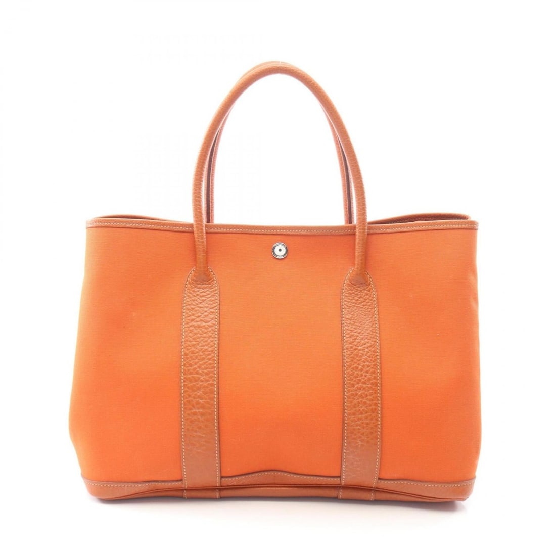 Hermes Garden Party PM Tote Bag Handbag Leather Canvas Toile Officier Buffle Women's Brown (1 of 11)