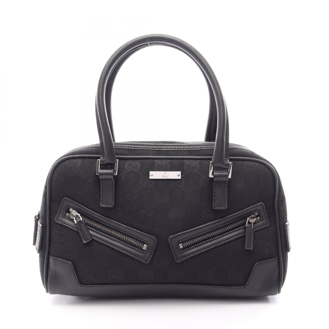 Gucci GG Canvas Mini Handbag, Leather, Women's, Black, 000?0852: --- Catalog ---Category: SizeSize (HxWxD): 17cm x 24cm x 7cm / 6.69'' x 9.44'' x 2.75''Category: DesignType: HandbagColor: BlackGender: WomenMaterial: GG canvas , Leather Category: GeneralMPN: 000 085