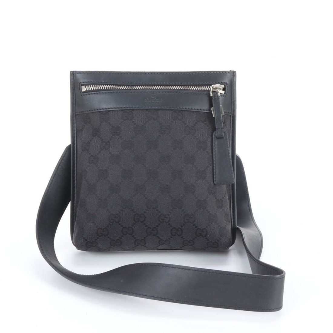 Gucci GG Canvas 92562 Leather Shoulder Bag, Crossbody Messenger Black, Men's (1 of 9)