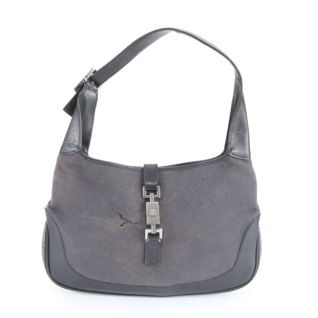 Gucci Jackie 001 3306 Leather Shoulder Bag, Handbag, Brand Name, Women's: --- Catalog ---Category: SizeSize (HxWxD): 22cm x 32cm x 3cm / 8.66'' x 12.59'' x 1.18''Strap Length: 50cm / 19.68''Category: DesignType: Handbag, Shoulder bagColor: GrayGender: WomenMaterial: Leather