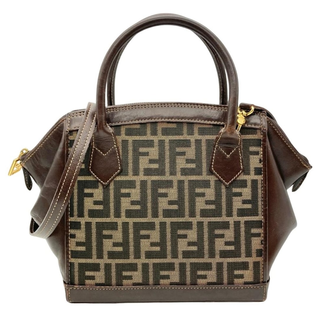 Fendi Zucca Handbag, 2-Way, Jacquard Leather, Brown, Gold Hardware, Shoulder Bag, Vintage, Women's: --- Catalog ---Category: SizeSize (HxWxD): 20cm x 21.5cm x 12.5cm / 7.87'' x 8.46'' x 4.92''Category: DesignType: Handbag, Shoulder bagColor: BrownGender: WomenMaterial: Jacquard , Leather Hardware