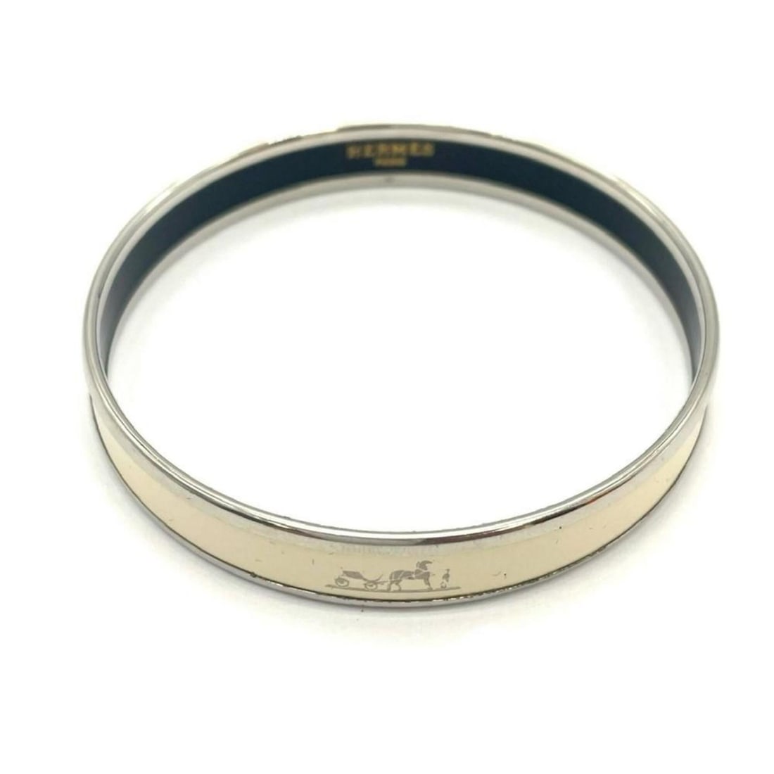 Hermes HERMES Enamel Bangle Cuff: --- Catalog ---Category: SizeLength: 19.5cm / 7.67''Category: DesignType: BangleGender: Women,MenMaterial: Enamel, MetalCategory: GeneralBrand: Hermes--- Item List ---Section: ConditionRanking: Rank A