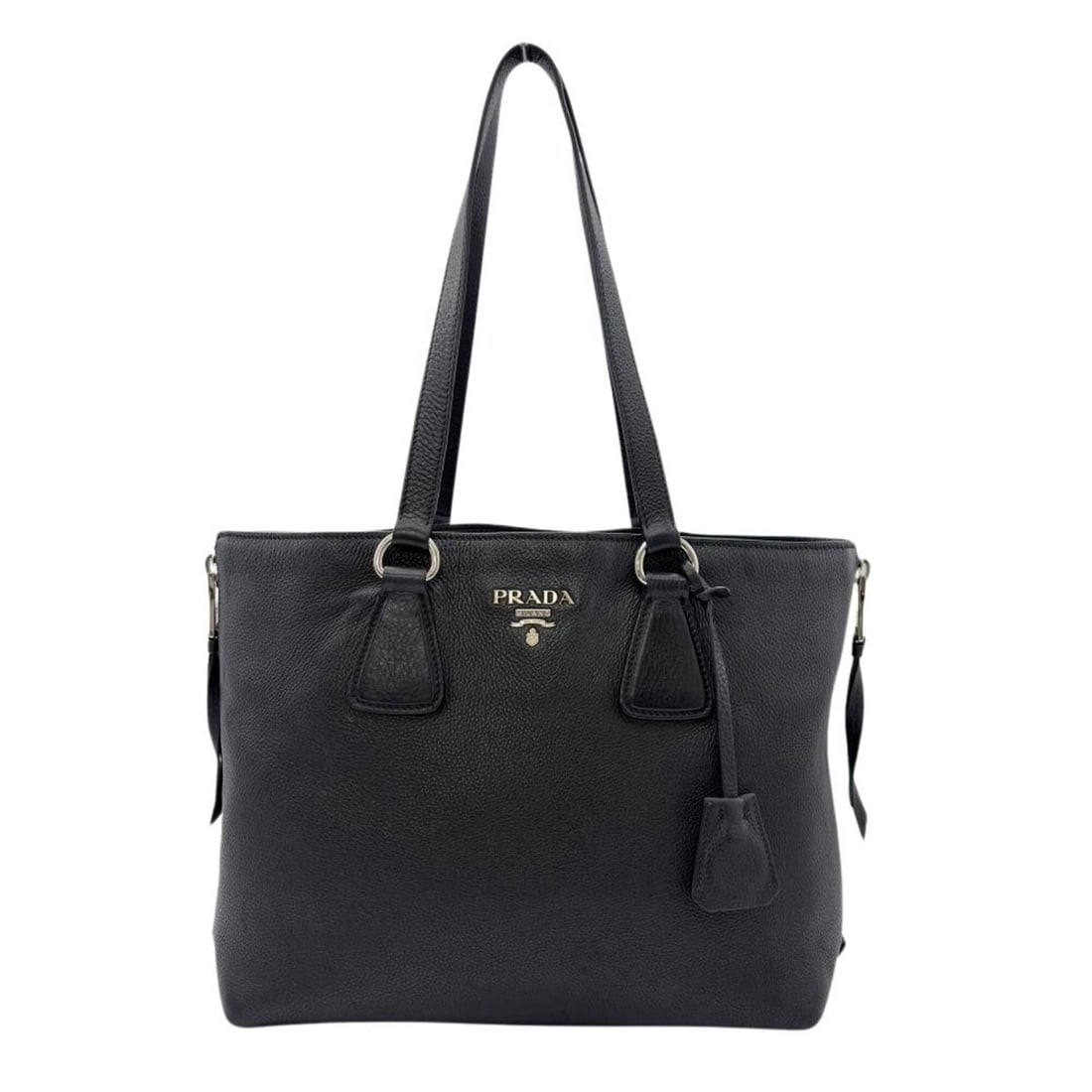 Prada PRADA Side-Zip Tote Bag, Leather, Black, Silver Hardware, Women's: --- Catalog ---Category: SizeSize (HxWxD): 25cm x 30.5cm x 13cm / 9.84'' x 12'' x 5.11''Category: DesignType: Tote bagColor: BlackGender: WomenMaterial: Leather Hardware Color: SilverCategory: