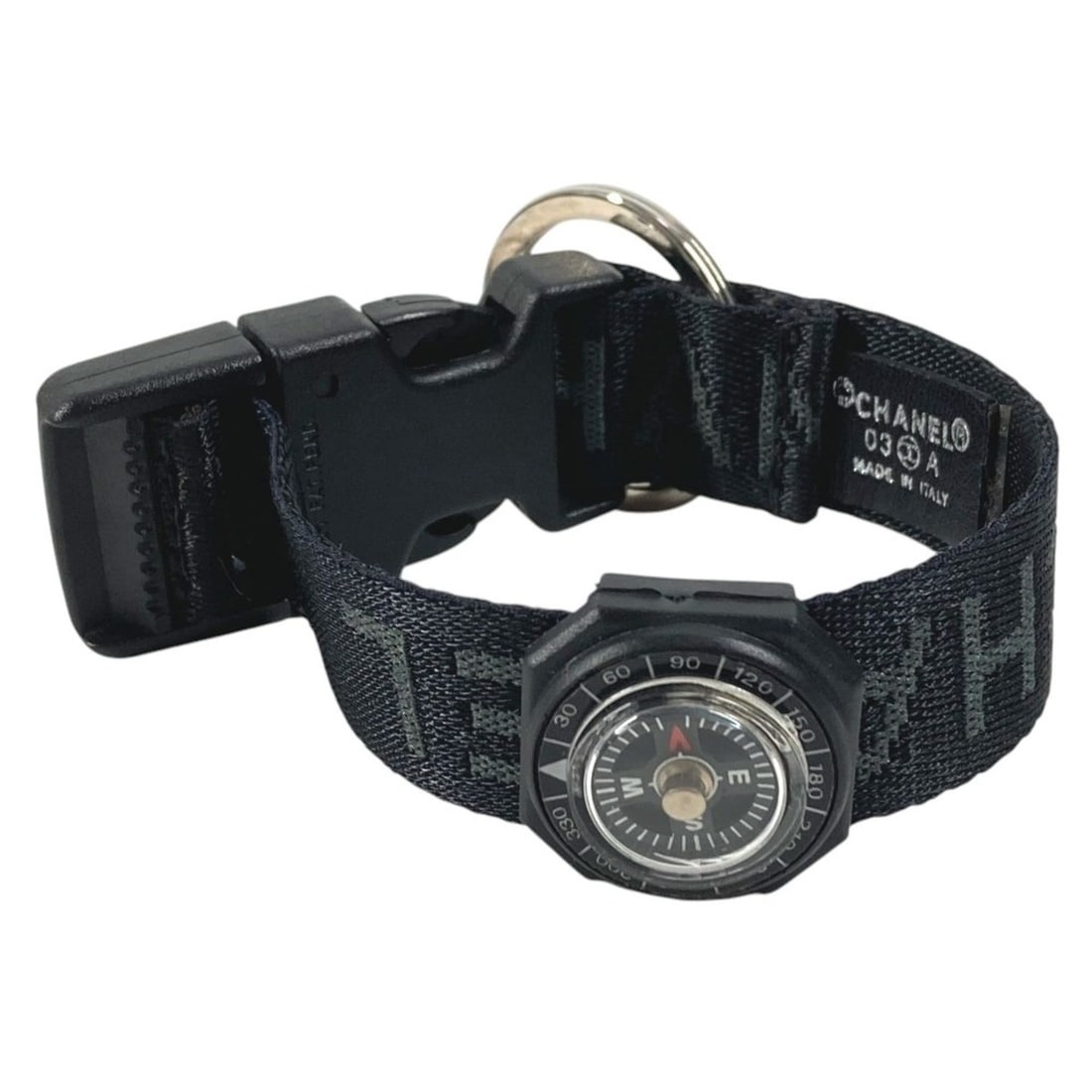 CHANEL Sport CC Coco Mark 03A Compass Accessory Keyring Bracelet Canvas Men's Women's Black: --- Catalog ---Category: SizeLength: 21cm / 8.26''Category: DesignType: Charm braceletColor: BlackGender: Men,WomenMaterial: CanvasCategory: GeneralBrand: ChanelCountry of Origin: Italy--- Item List -