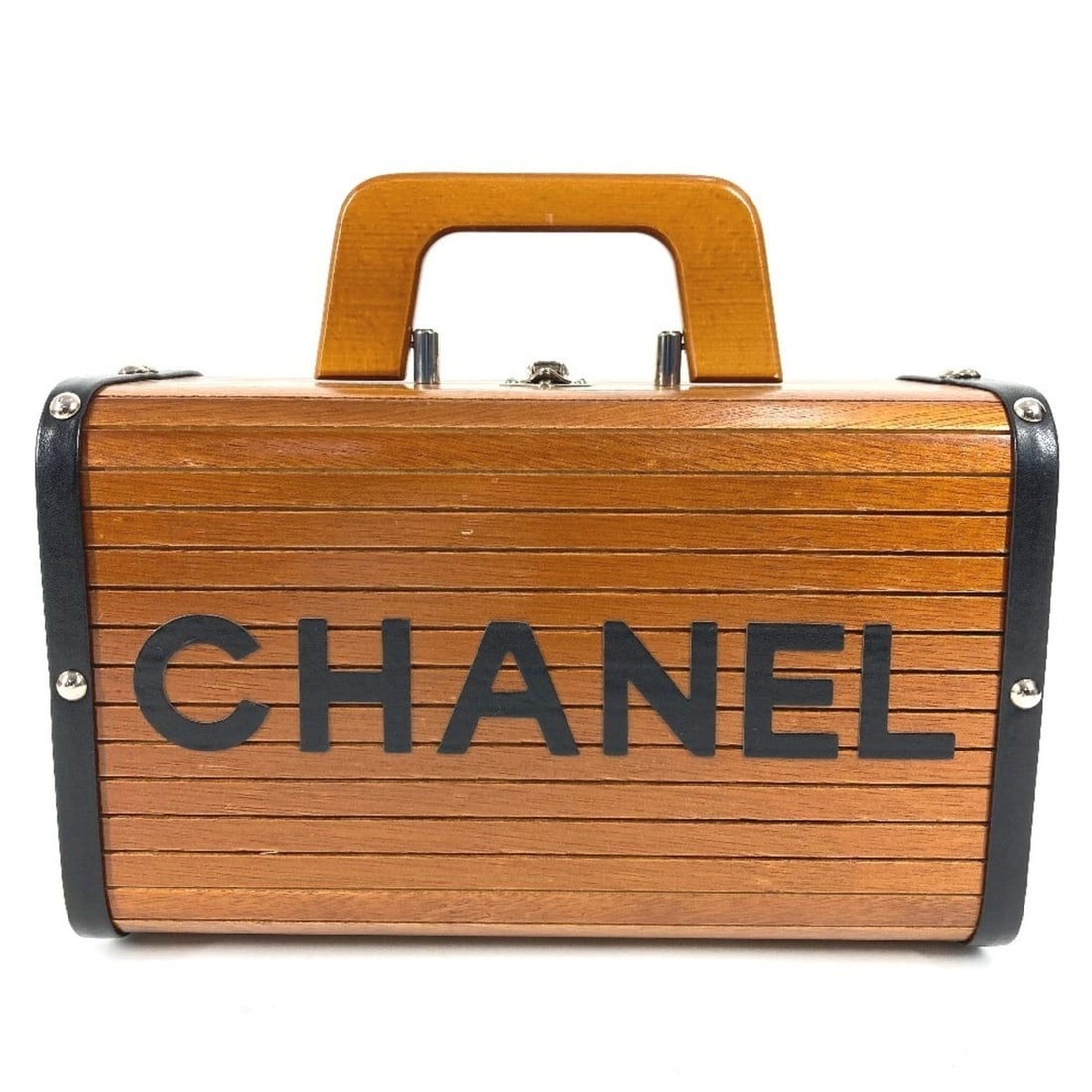 CHANEL Vintage CC Coco Mark Logo Vanity Bag, Box Handbag, Wood, Women's, Brown: --- Catalog ---Category: SizeSize (HxWxD): 15cm x 25cm x 12cm / 5.9'' x 9.84'' x 4.72''Category: DesignType: Handbag, Vanity bagColor: Black, BrownGender: WomenMaterial: Wood Category: GeneralBrand: C