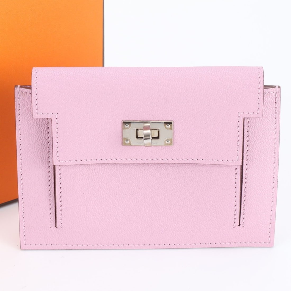 Hermes Kelly Pocket Leather Bi-fold Wallet (U stamp) - Compact with Silver Hardware Women's (1 of 11)