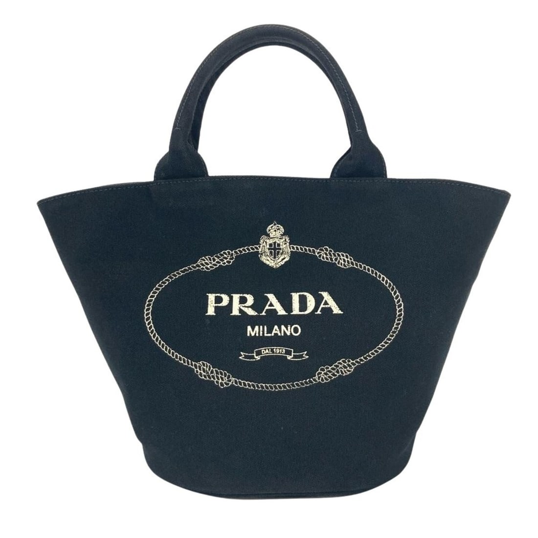 Prada Canapa Tote Bag, 2-Way, Canvas, Black, Silver Hardware, Women's: --- Catalog ---Category: SizeSize (HxWxD): 26cm x 18cm / 10.23'' x 7.08''Category: DesignType: Pouch, Shoulder bag, Tote bagColor: BlackGender: WomenMaterial: Canvas Hardware Color: SilverCategory: Ge