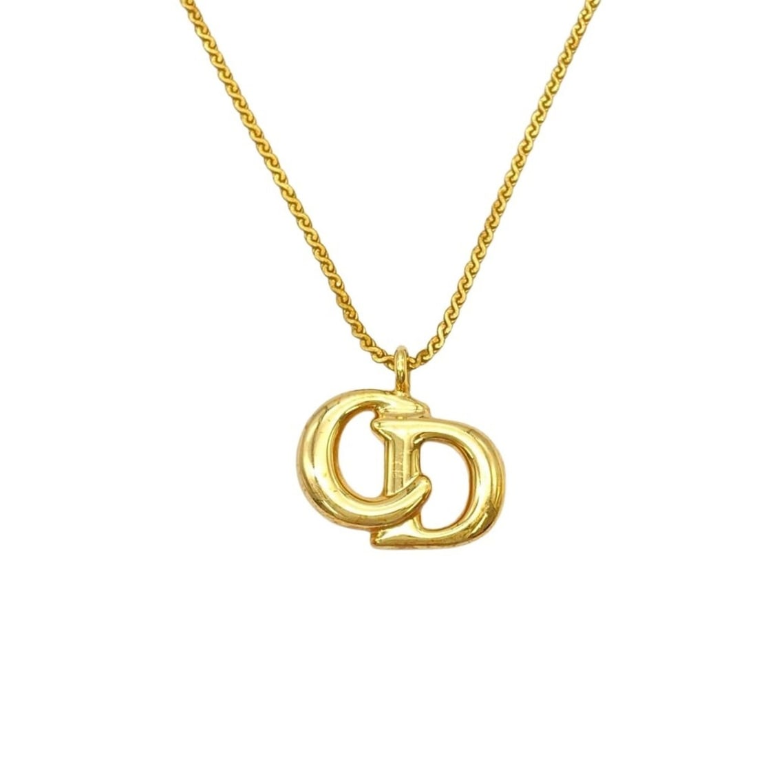Christian Dior CD Logo Necklace, GP Gold, Women's: --- Catalog ---Category: SizePendant Size: 13mm x 17mm / 0.51'' x 0.66''Neck Circumference: 43 cm / 16.92''Category: DesignColor: GoldGender: WomenMaterial: Gold platingNecklace Type: NecklaceCategory