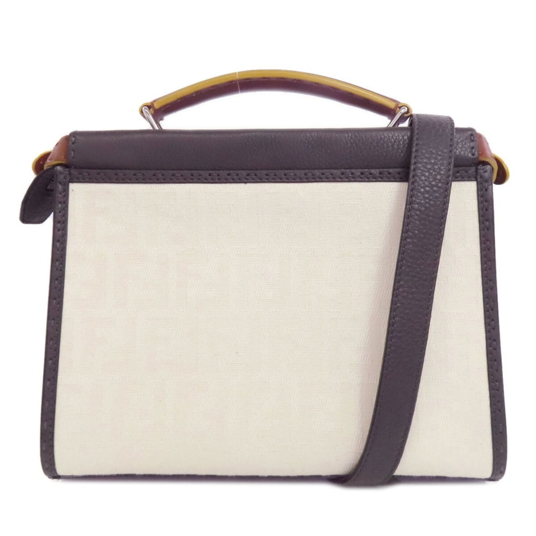 Fendi Peekaboo Fit Selleria Handbag Canvas Leather Women's FENDI: --- Catalog ---Category: SizeSize (HxWxD): 22cm x 28cm x 7cm / 8.66'' x 11.02'' x 2.75''Category: DesignType: HandbagColor: Brown, Gray, WhiteGender: WomenMaterial: Canvas , Leather Category: GeneralB