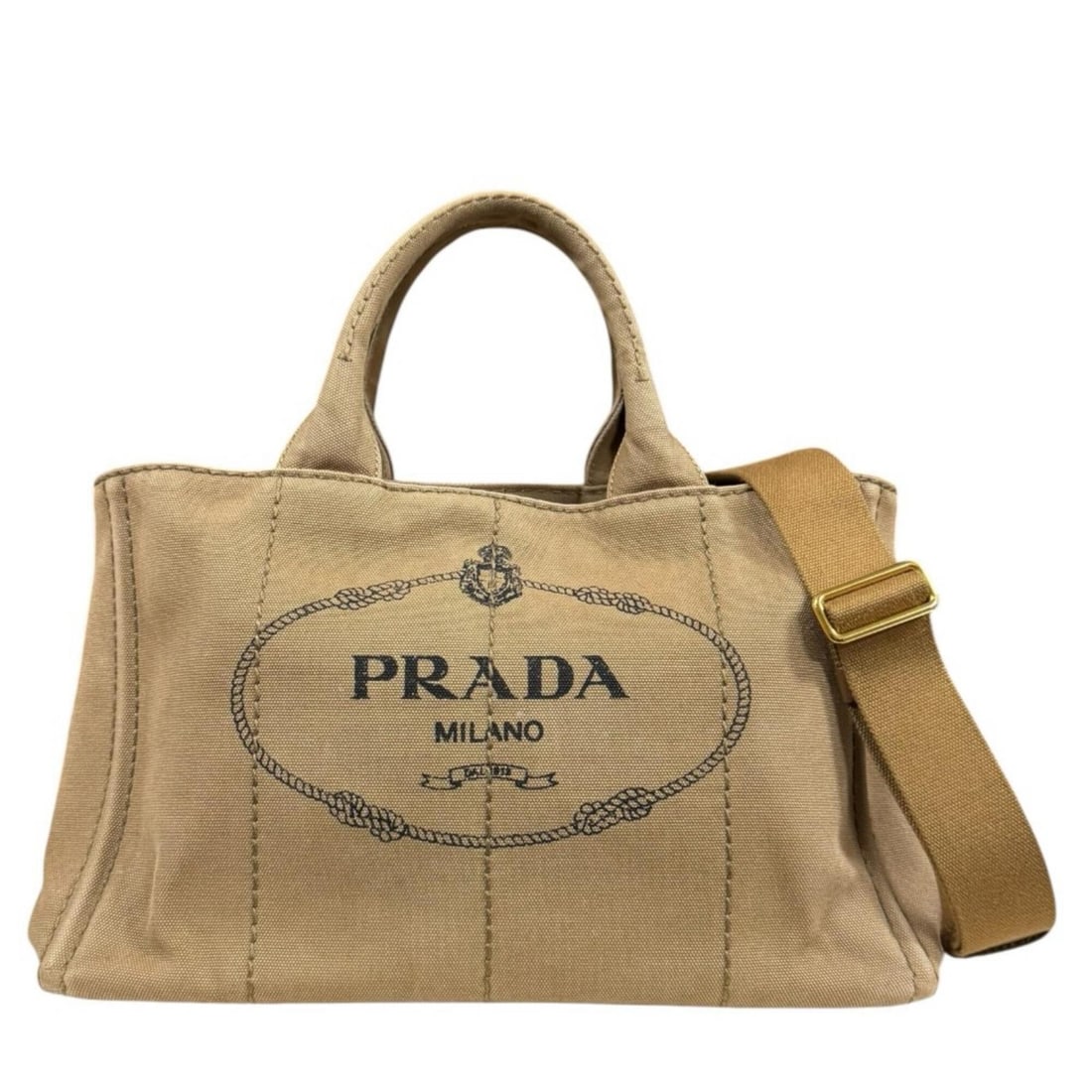Prada Canapa Tote M Shoulder Bag, Canvas BN2642 Brown, Women's, PRADA 2-way: --- Catalog ---Category: SizeWeight: 1.05kg / 2.31lb.Size (HxWxD): 22cm x 35cm x 22cm / 8.66'' x 13.77'' x 8.66''Strap Length: 73cm - 122cm / 28.74'' - 48.03''Handle Length: 31cm / 12.2''Category:
