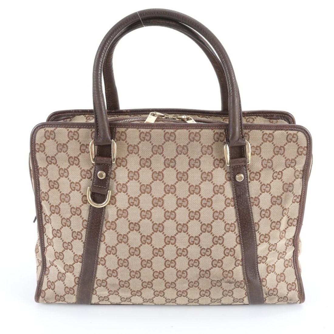 Gucci GG Canvas 130940 Leather Handbag Briefcase Tote Bag - Brown Men's: --- Catalog ---Category: SizeSize (HxWxD): 24cm x 36cm x 11cm / 9.44'' x 14.17'' x 4.33''Handle Length: 43cm / 16.92''Category: DesignType: Briefcase, Handbag, Tote bagColor: BrownGender: