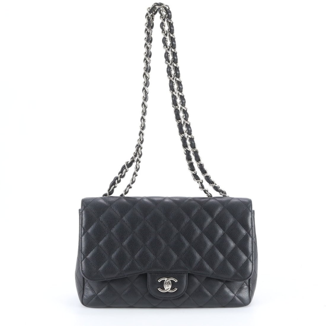 Chanel Matelassé Caviar Skin Leather 2-Way Shoulder Bag (with serial seal) - Women's: --- Catalog ---Category: SizeSize (HxWxD): 19cm x 29cm x 9cm / 7.48'' x 11.41'' x 3.54''Strap Length: 133cm / 52.36''Handle Length: 77cm / 30.31''Category: DesignType: Shoulder bagColor: BlackGender: 
