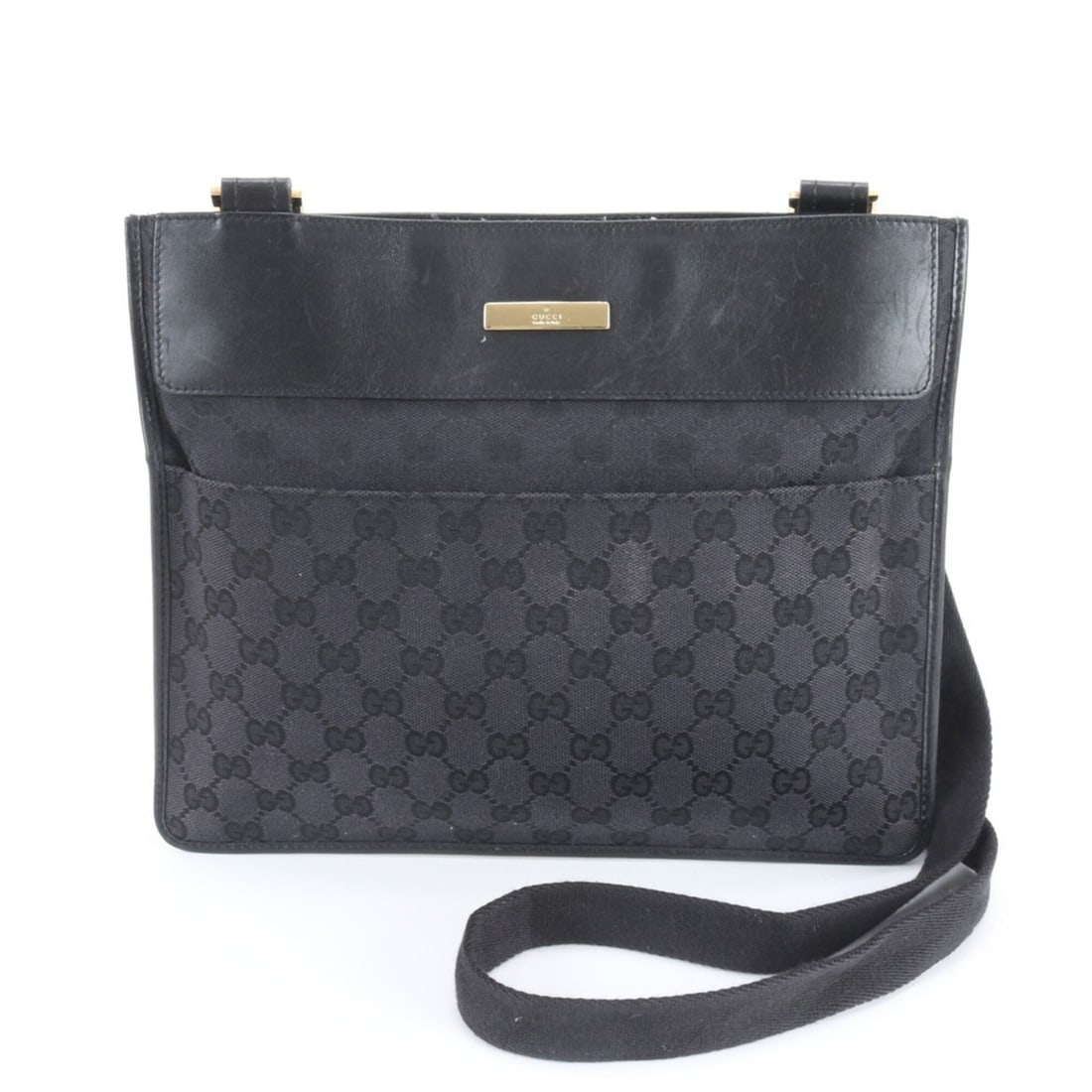 Gucci GG Canvas 019 0354 Leather Shoulder Bag, Crossbody Messenger Bag for Men (1 of 9)