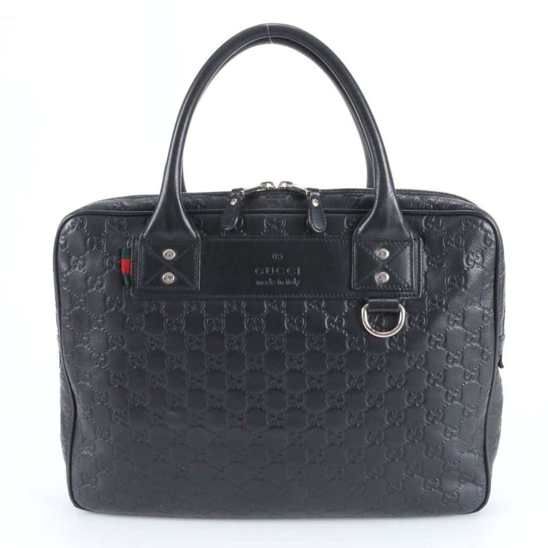 Gucci Guccissima 322079 Leather Handbag Briefcase Tote Bag - Black Men's: --- Catalog ---Category: SizeSize (HxWxD): 27cm x 37cm x 5cm / 10.62'' x 14.56'' x 1.96''Category: DesignType: Briefcase, Handbag, Tote bagColor: BlackGender: MenMaterial: Leather Category: GeneralMPN