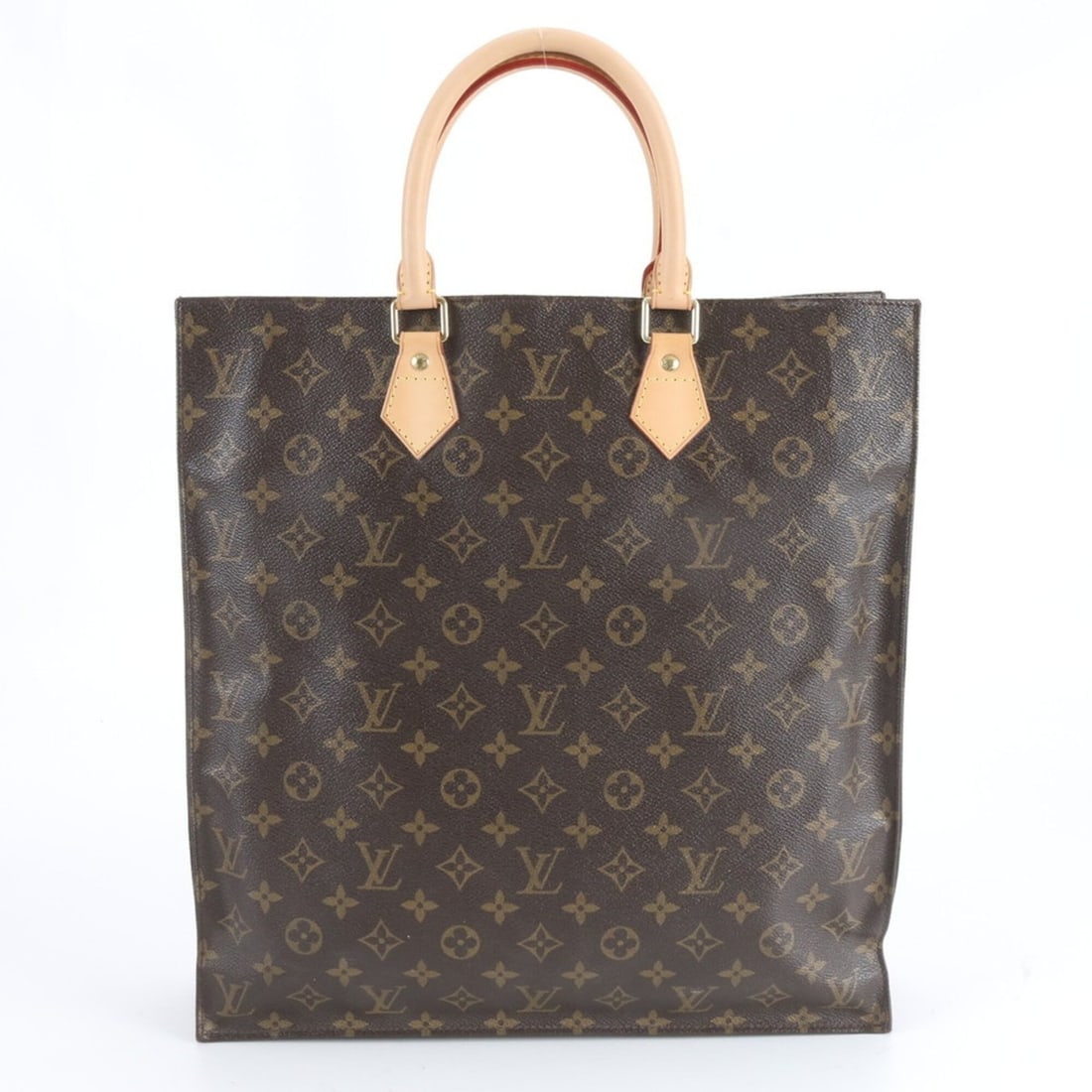 Louis Vuitton Monogram Sac Plat M51140 Leather Tote Bag, Handbag, Shoulder Bag for Men: --- Catalog ---Category: SizeSize (HxWxD): 38cm x 36cm x 8cm / 14.96'' x 14.17'' x 3.14''Category: DesignType: Handbag, Tote bagColor: BrownGender: MenMaterial: Coated canvas , Leather Category: Gener