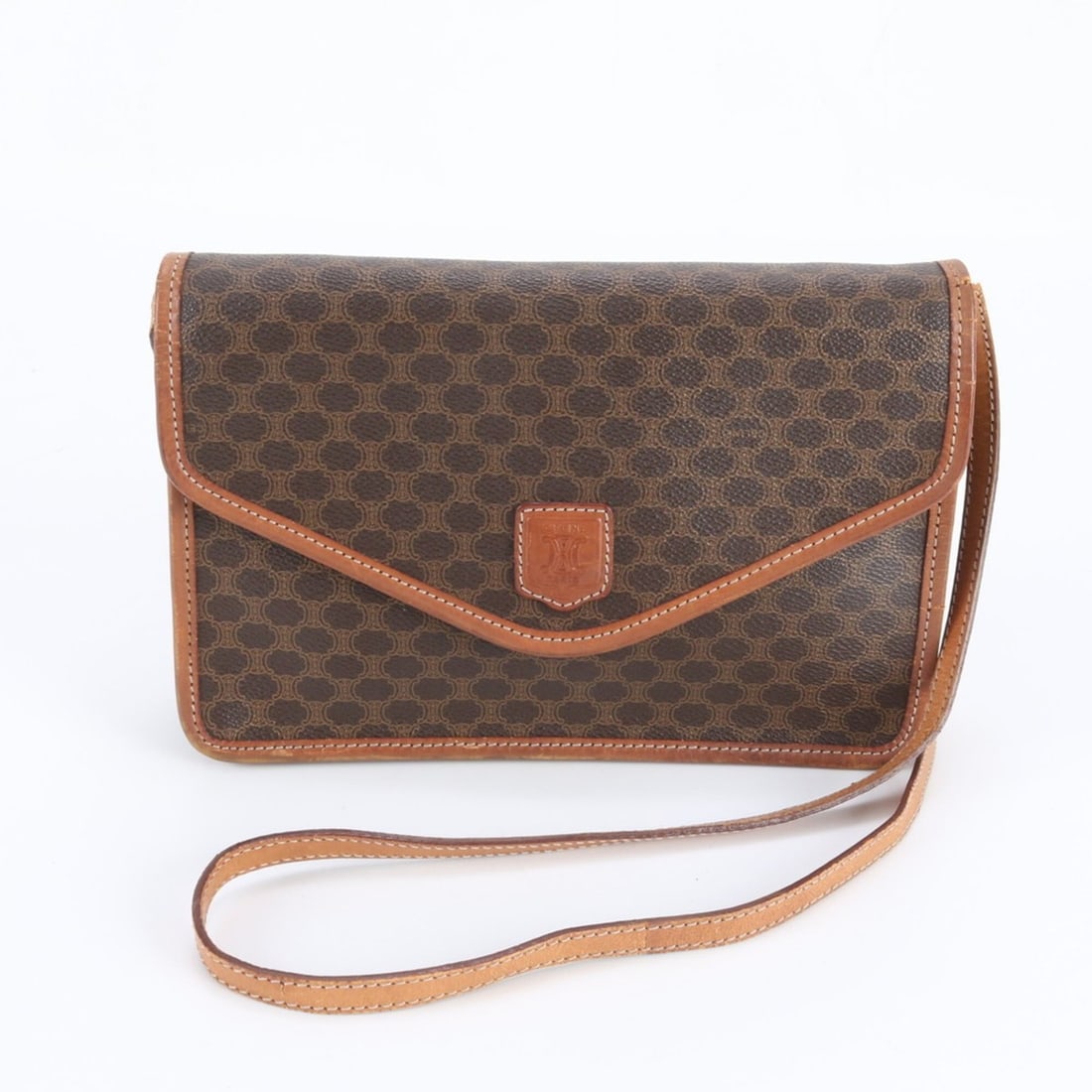 Celine Macadam Leather Shoulder Bag, Crossbody, Brown, Women's: --- Catalog ---Category: SizeSize (HxWxD): 17cm x 26cm x 5cm / 6.69'' x 10.23'' x 1.96''Category: DesignType: Shoulder bagColor: BrownGender: WomenMaterial: Coated canvas , Leather Category: GeneralBr