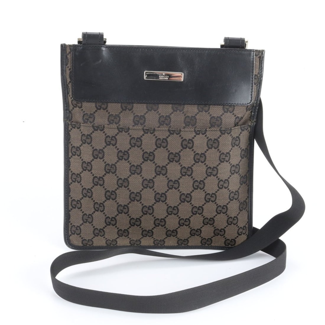 Gucci GG Canvas 019 0348 Leather Shoulder Bag, Crossbody Messenger Bag for Men: --- Catalog ---Category: SizeSize (HxWxD): 26cm x 24cm x 2cm / 10.23'' x 9.44'' x 0.78''Category: DesignType: Shoulder bagColor: Beige, BlackGender: MenMaterial: Canvas , Leather Category: GeneralMPN: