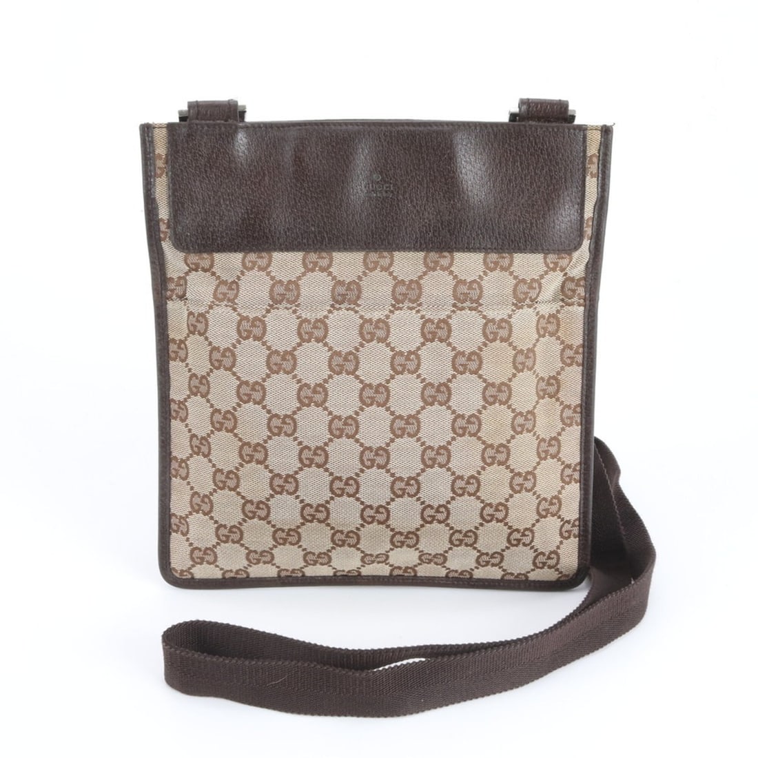 Gucci GG Canvas 27639 Leather Shoulder Bag, Crossbody Messenger Brown, Men's: --- Catalog ---Category: SizeSize (HxWxD): 24cm x 23cm x 2cm / 9.44'' x 9.05'' x 0.78''Category: DesignType: Shoulder bagColor: Beige, BrownGender: MenMaterial: Canvas , Leather Category: GeneralMPN: 