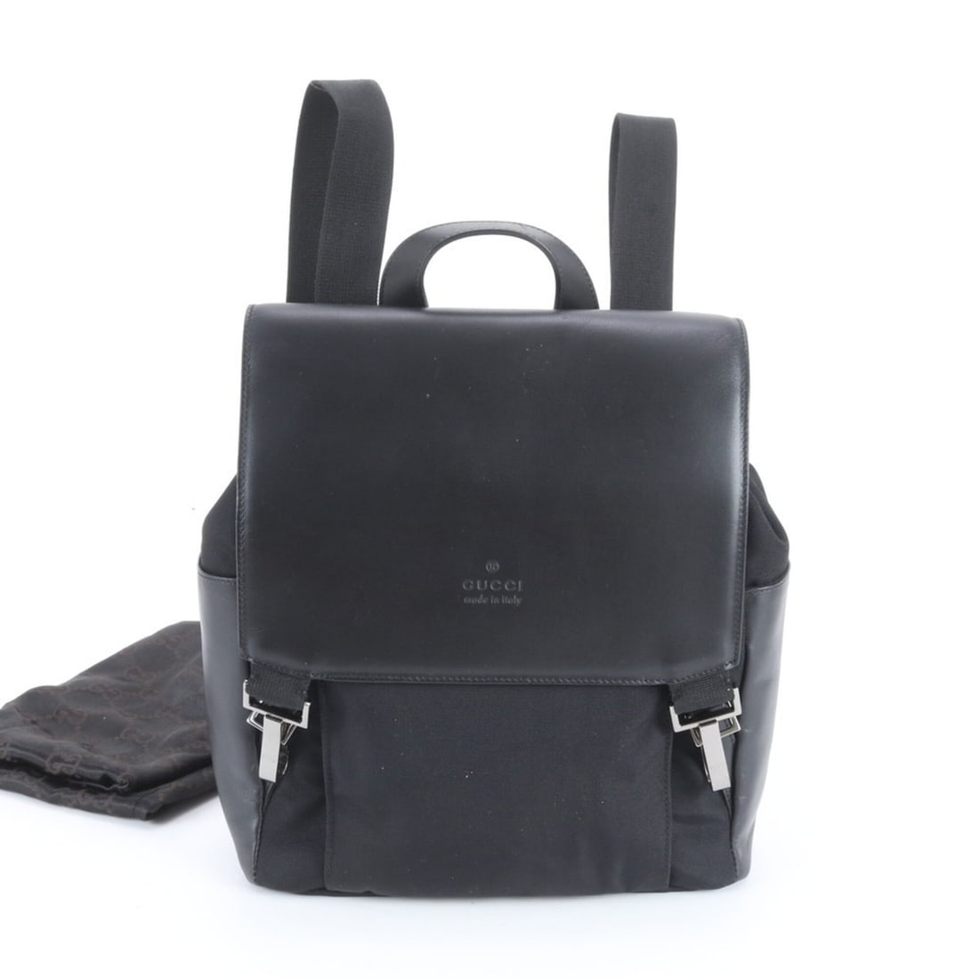 Gucci 003 0233 Leather Nylon Backpack Handbag with Control Card, Black, Women's: --- Catalog ---Category: SizeSize (HxWxD): 27cm x 24cm x 10cm / 10.62'' x 9.44'' x 3.93''Category: DesignType: Backpack, HandbagColor: BlackGender: WomenMaterial: Nylon , Leather Category: GeneralMPN: