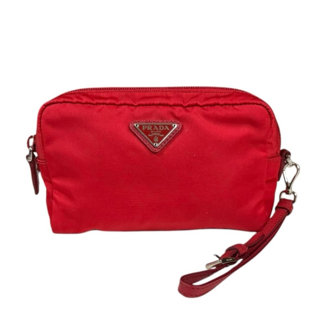 Prada handbag pouch nylon 1NE021 women's PRADA: --- Catalog ---Category: SizeWeight: 110g / 3.88oz.Size (HxWxD): 10.5cm x 16cm x 5cm / 4.13'' x 6.29'' x 1.96''Category: DesignType: HandbagColor: Red colorGender: WomenHandmade: YesMaterial: Nylon Ca