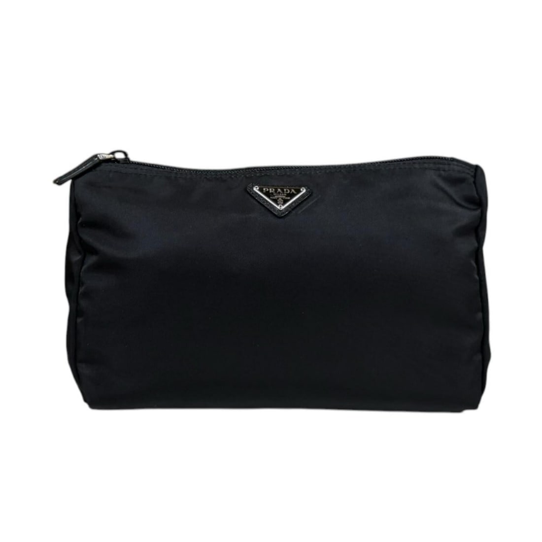 Prada handbag pouch, nylon 1NA012, women's PRADA: --- Catalog ---Category: SizeWeight: 85g / 2.99oz.Size (HxWxD): 14cm x 23cm x 9cm / 5.51'' x 9.05'' x 3.54''Category: DesignType: Handbag, PouchColor: BlackGender: WomenClosure: ZipperHandmade: YesMat