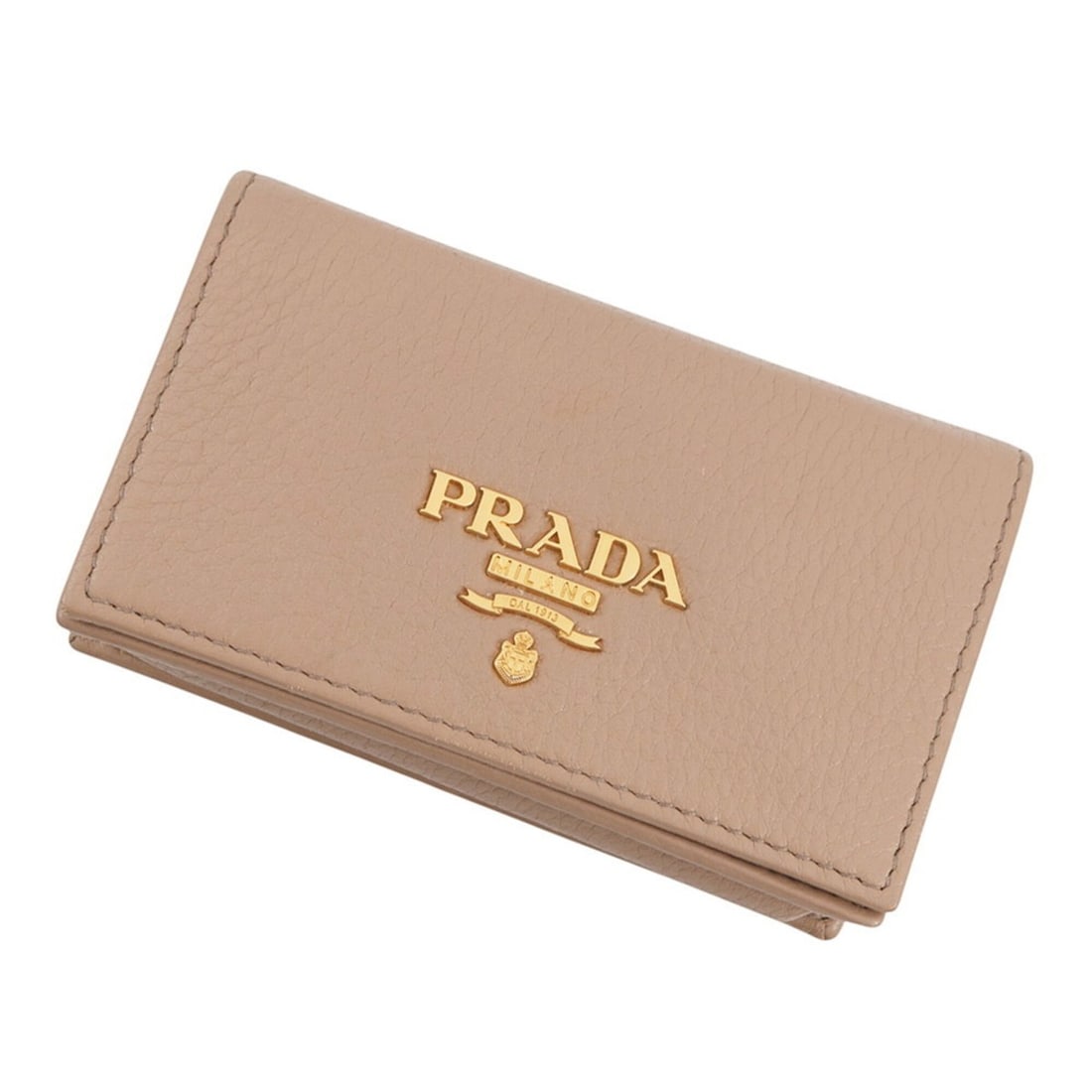Prada business card holder/card case, leather, 1MC122, PRADA wallet, holder, women's, WALLET: --- Catalog ---Category: DesignType: Card caseColor: BeigeGender: WomenMaterial: Leather Category: GeneralMPN: 1MC122Brand: PradaCountry of Origin: ItalyCategory: Physical PropertiesSize (HxWxD): 7cm 
