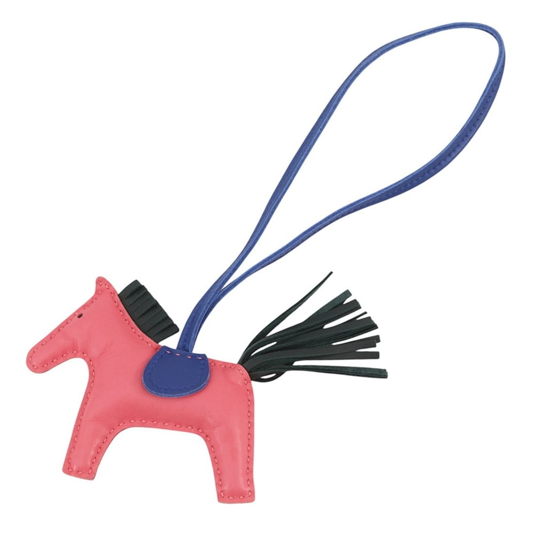 Hermes accessory bag charm Rodeo PM Rose Azalee Blue Electric Vert Cypress Muskin A stamp HERMES: --- Catalog ---Category: SizeChain Length: 170.00mm / 6.69''Size (HxWxD): 75.00mm x 130.00mm / 2.95'' x 5.12''Category: DesignType: Handbag charmColor: Blue Electric, PinkGender: Men,WomenMaterial: Le
