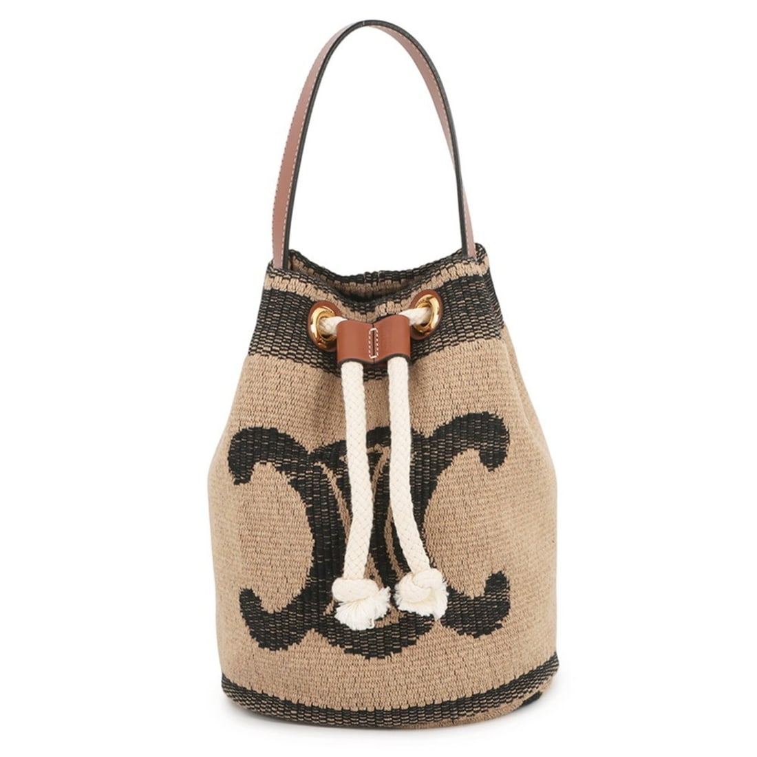 Celine handbag Teen Drawstring Triomphe canvas leather 196532 CELINE (1 of 14)
