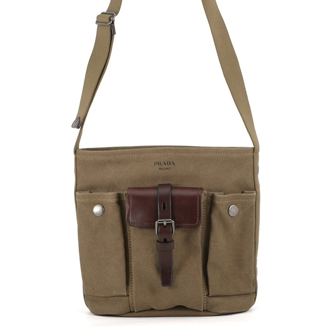 Prada Shoulder Bag Route Canvas Leather 1BE106 PRADA Handbag (1 of 18)