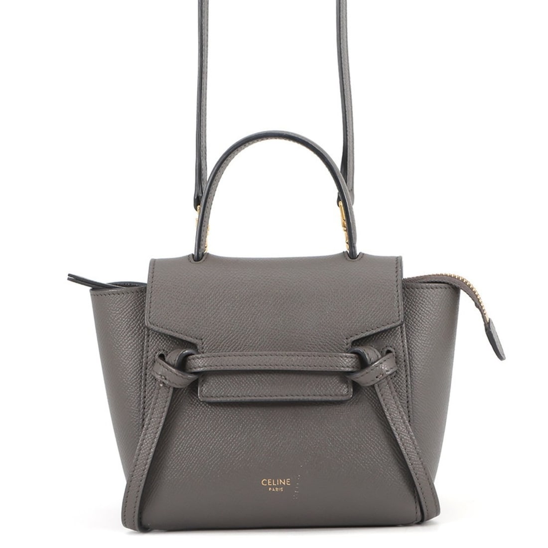 Celine handbag belt bag nano leather 189003 CELINE 2-way shoulder: --- Catalog ---Category: SizeSize (HxWxD): 15cm x 20cm x 8.5cm / 5.9'' x 7.87'' x 3.34''Category: DesignType: Handbag, Shoulder bagColor: GrayGender: WomenMaterial: Leather Category: GeneralMPN: 18900
