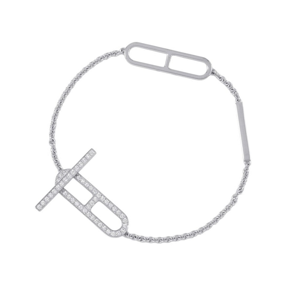 Hermes Bracelet Everchaine d'Ancre Diamond 54P Total 0.37ct 18KWG White Gold Size ST HERMES Chaine (1 of 17)