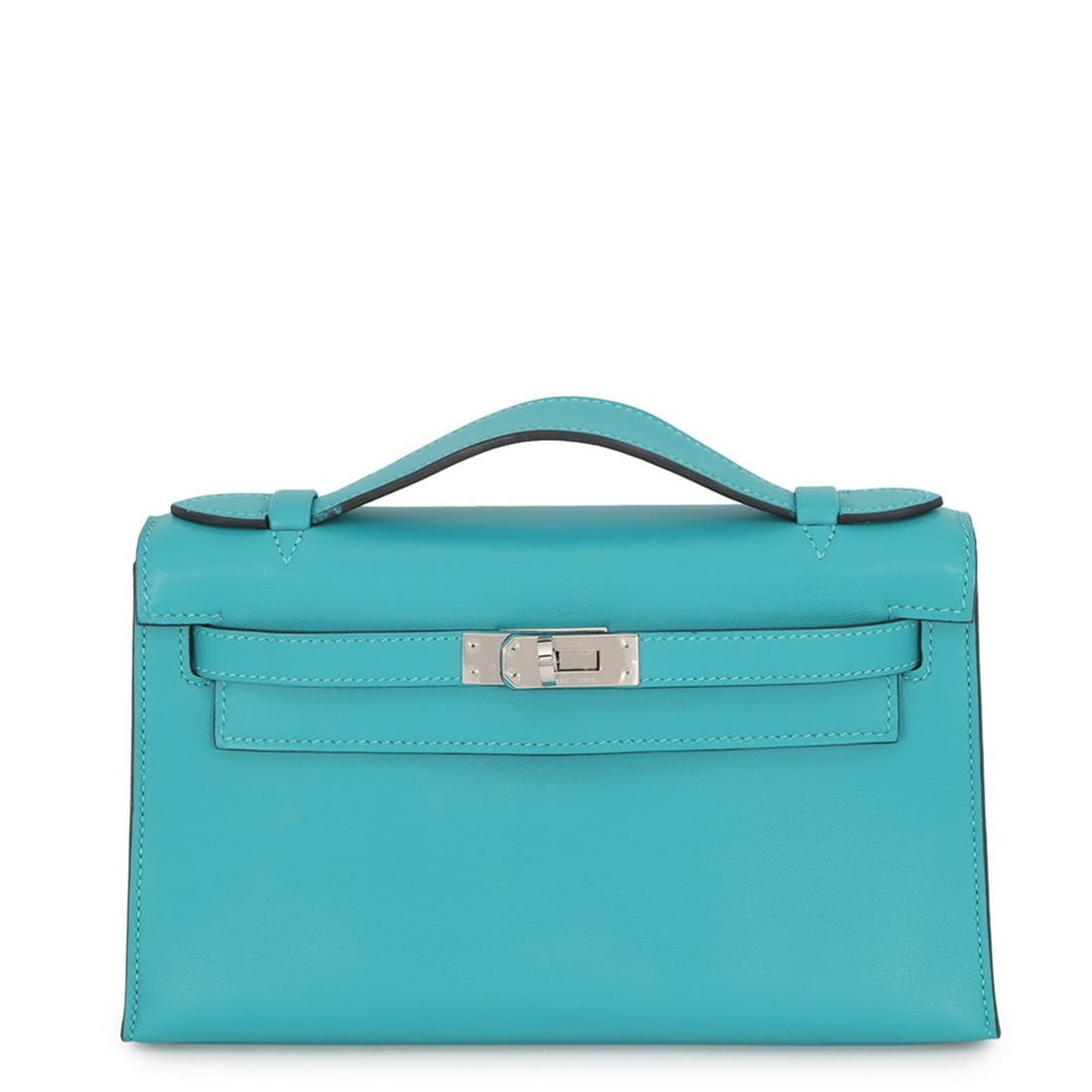 Hermes handbag Pochette Kelly Blue Paon Swift ?K stamp HERMES women's (1 of 19)