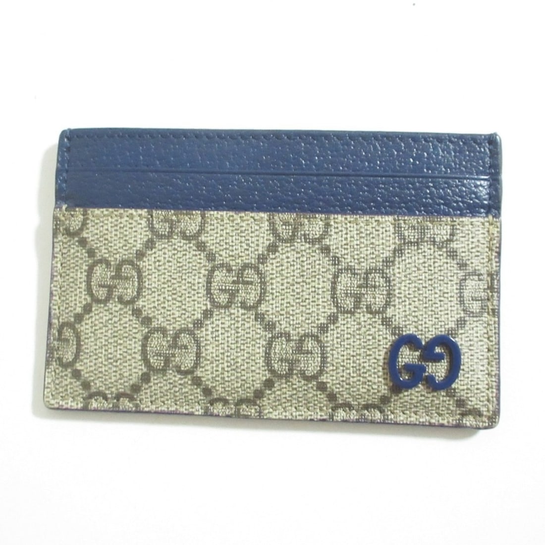 GUCCI GG Supreme Business Card Holder/Card Case 768248 Beige Navy Men's Women's: --- Catalog ---Category: DesignType: Card caseColor: Beige, NavyGender: Men,WomenCategory: GeneralBrand: GucciCategory: Physical PropertiesSize (HxWxD): 7cm x 11cm / 2.75'' x 4.33''--- Item List ---Se