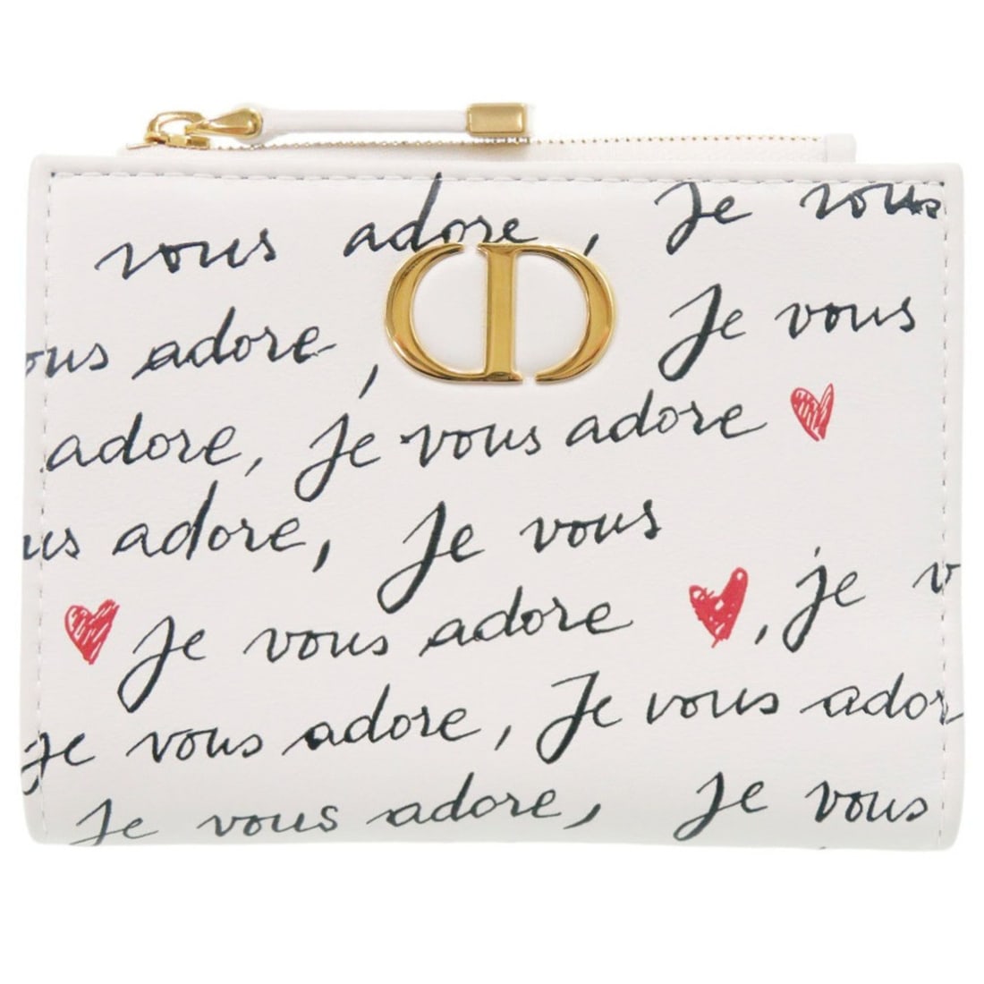 Christian Dior Like New Dior Caro Dahlia Wallet Heart Leather White Bi-fold 1344Dior: --- Catalog ---Category: SizeSize (HxWxD): 9.5cm x 12cm x 2cm / 3.74'' x 4.72'' x 0.78''Category: DesignType: Wallet (bi-fold)Color: WhiteGender: WomenMaterial: Leather Category: GeneralBrand: Christi
