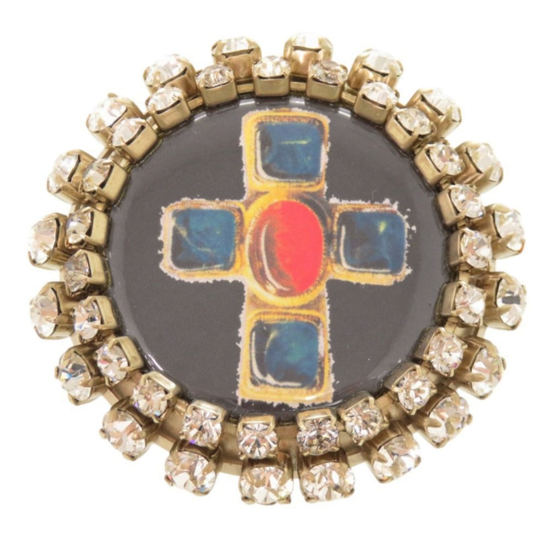 Excellent condition Chanel cross motif metal rhinestone black brooch 0445CHANEL: --- Catalog ---Category: SizeSize (HxWxD): 5.3cm x 5.3cm / 2.08'' x 2.08''Category: DesignType: BroochColor: BlackGender: WomenMaterial: Metal, RhinestoneCategory: GeneralBrand: ChanelCountry of Origi