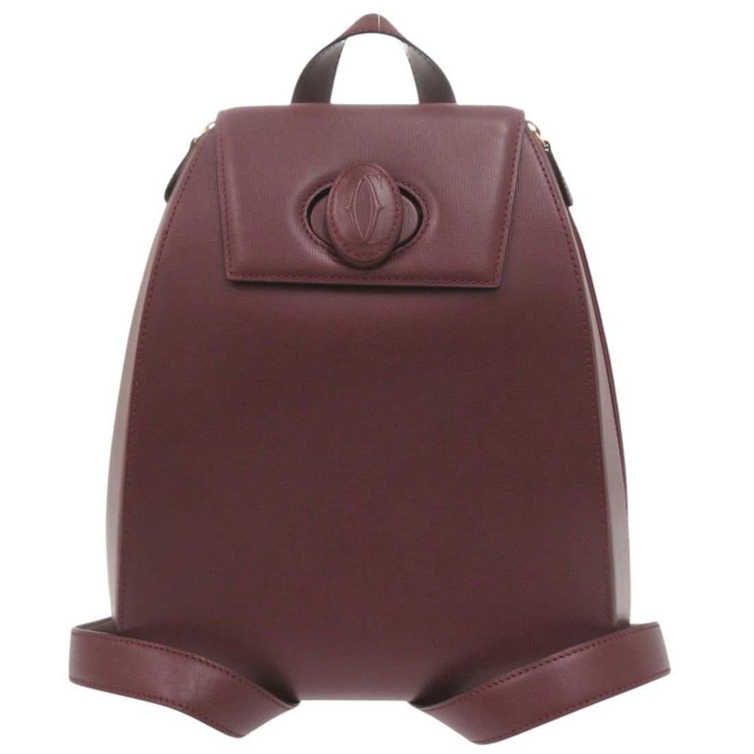 Excellent condition Cartier Must Line leather burgundy backpack/daypack 0614CARTIER: --- Catalog ---Category: SizeSize (HxWxD): 30cm x 24cm x 12cm / 11.81'' x 9.44'' x 4.72''Category: DesignType: BackpackColor: BordeauxGender: WomenMaterial: Leather Hardware Color: GoldCategory: Gener
