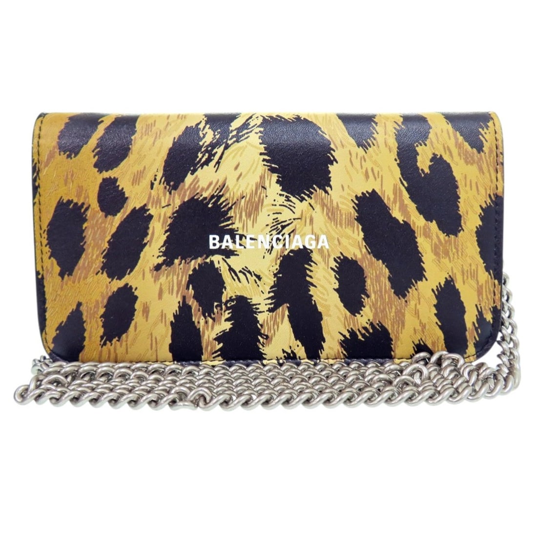 Excellent condition Balenciaga chain shoulder bag, leopard print, 593785, leather 0414BALENCIAGA (1 of 20)