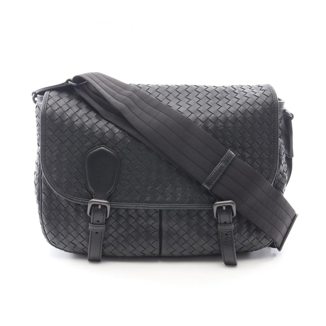 Bottega Veneta Intrecciato Messenger Bag, Shoulder Handbag, Leather, Men's and Women's, Black: --- Catalog ---Category: SizeSize (HxWxD): 29cm x 34cm x 12cm / 11.41'' x 13.38'' x 4.72''Category: DesignType: Handbag, Messenger bag, Shoulder bagColor: BlackGender: Men,WomenMaterial: Leather Categ